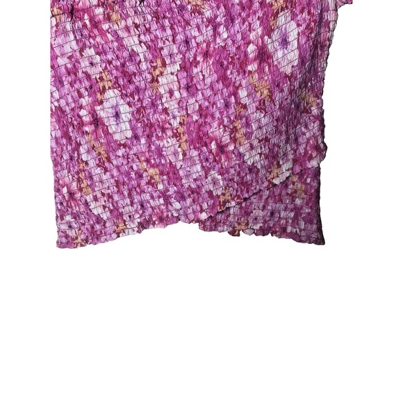 NWT BB Dakota Steve Madden Woman's Bright Rose Floral Compass Smocked Top Size M - Picture 8 of 12